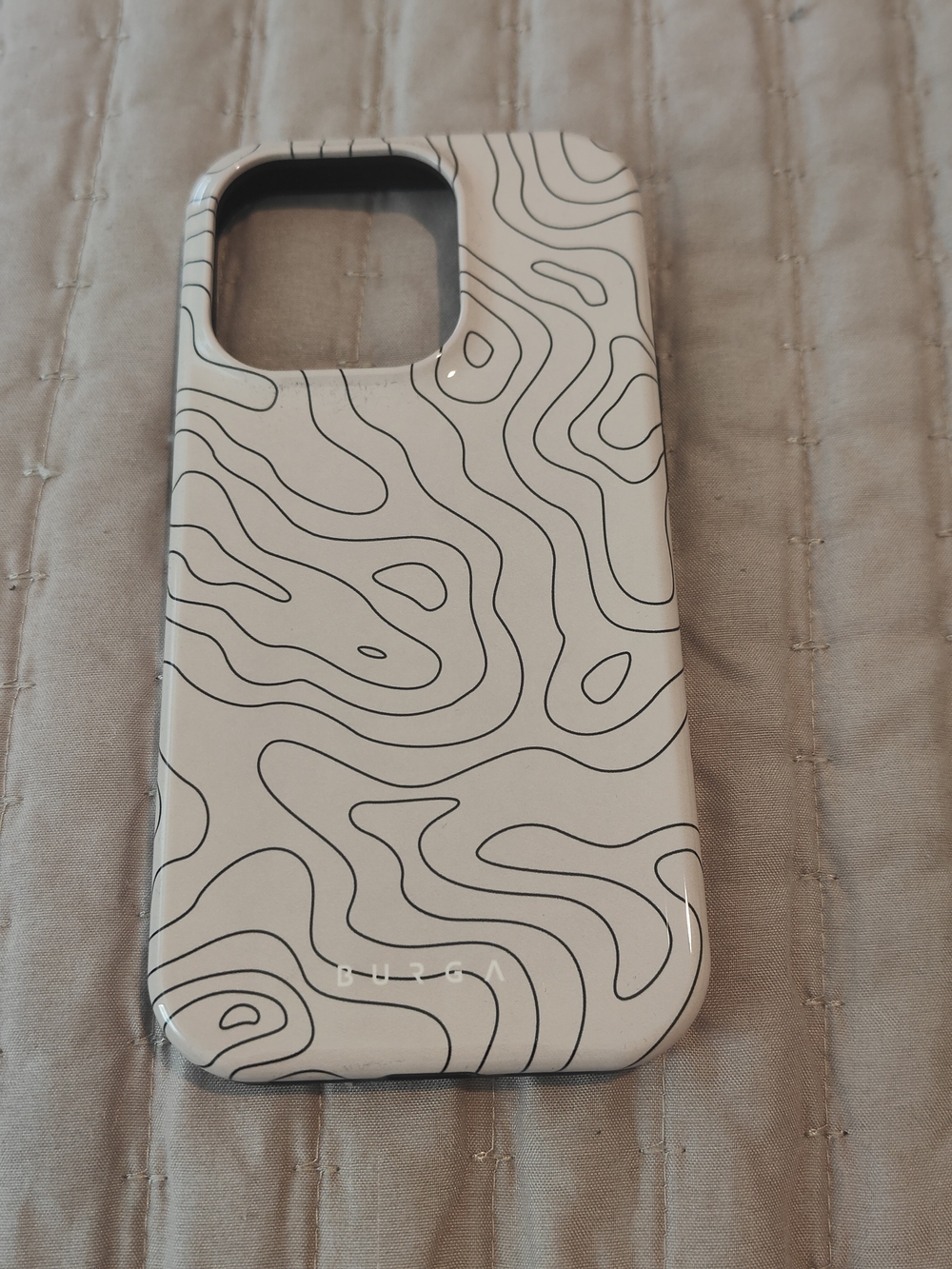 BURGA White Topographic Print IPhone 14 Pro Case